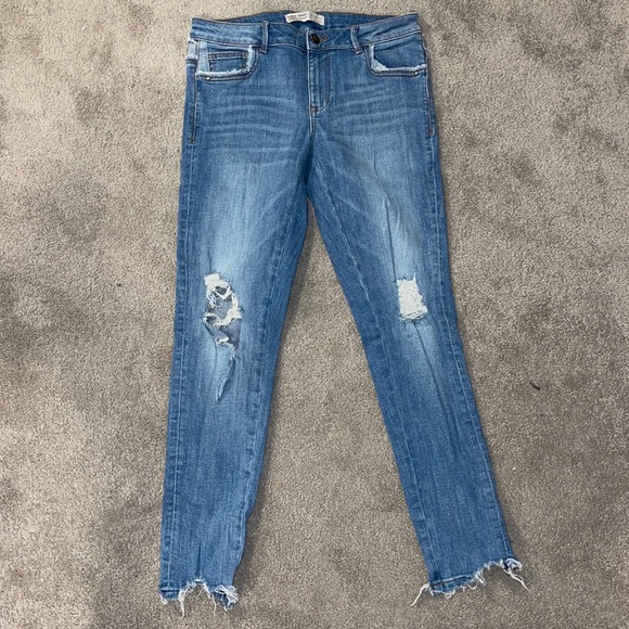 Zara distressed skinny jeans